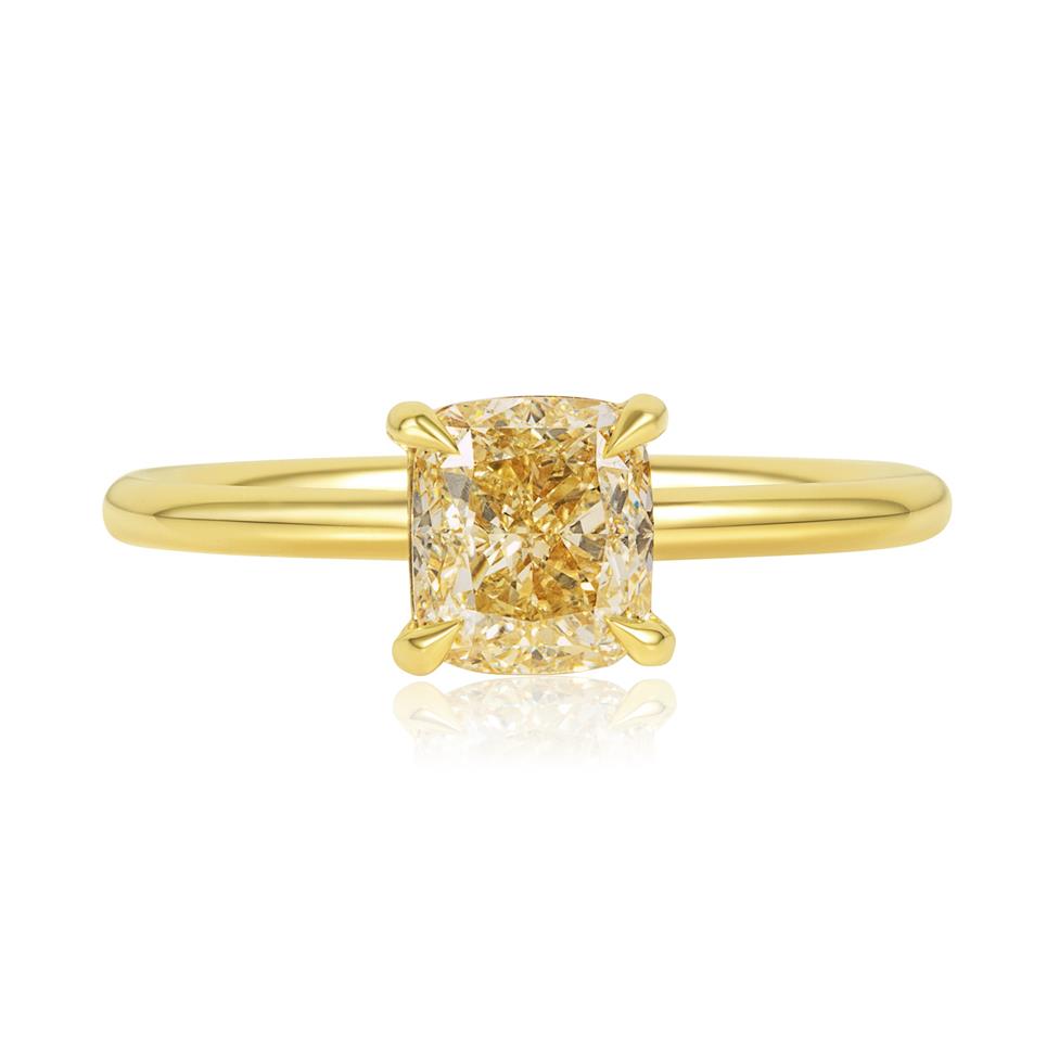18ct Yellow Gold Fancy Yellow Diamond Engagement Ring 1.50ct Thumbnail Image 1
