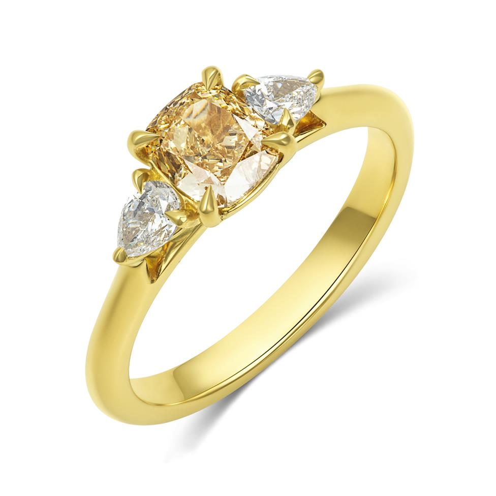 18ct Yellow Gold Fancy Yellow Diamond Engagement Ring 1.01ct Thumbnail Image 0
