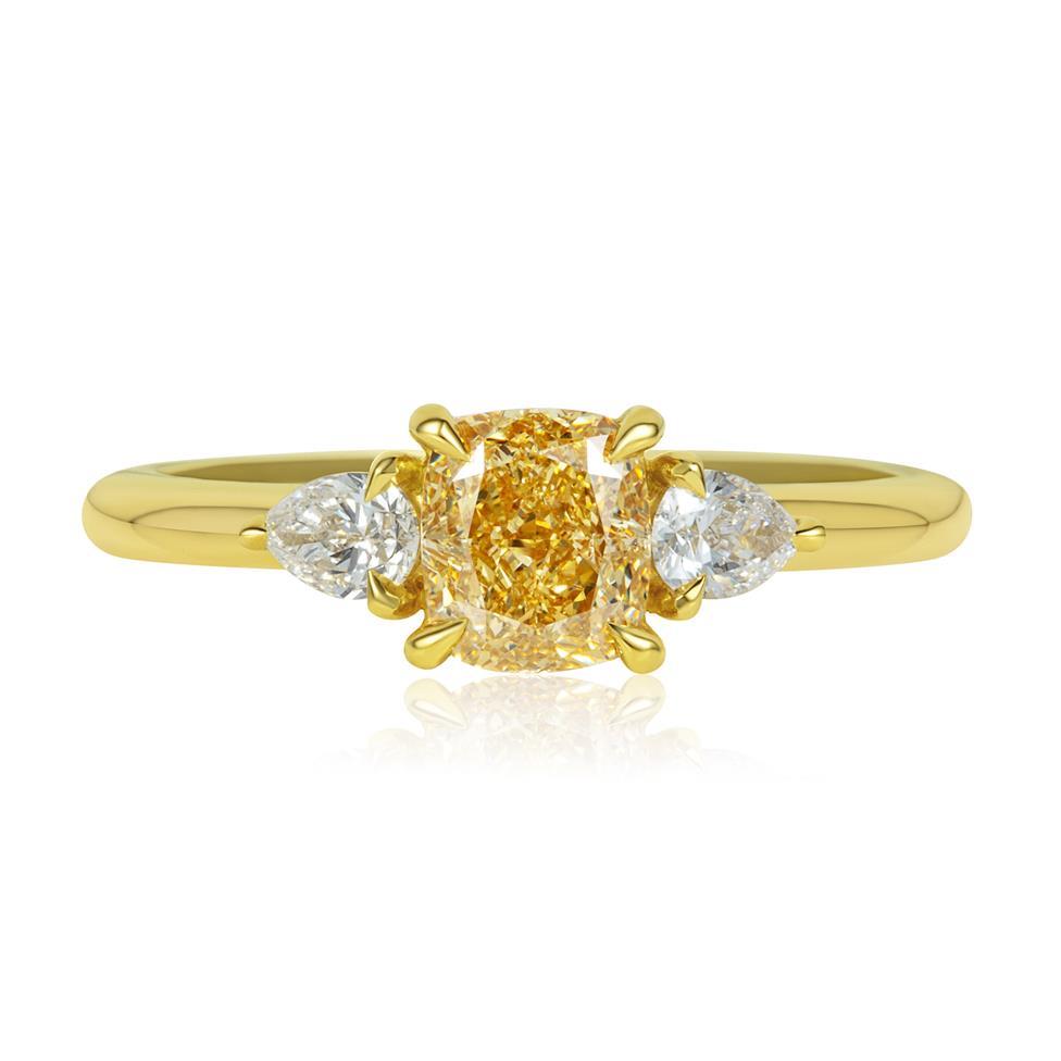 18ct Yellow Gold Fancy Yellow Diamond Engagement Ring 1.01ct Thumbnail Image 1