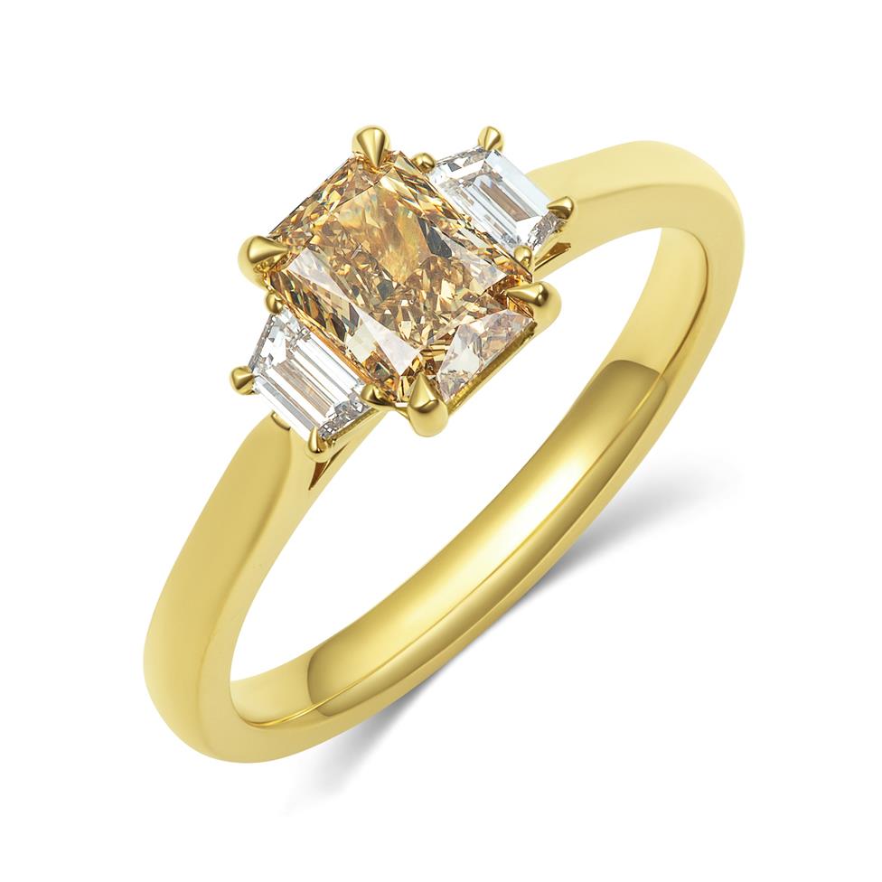 18ct Yellow Gold Fancy Yellow Diamond Engagement Ring 1.02ct Thumbnail Image 0