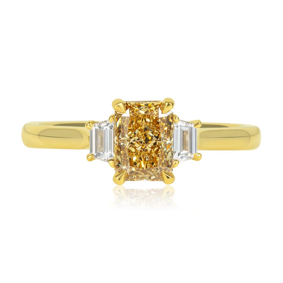 18ct Yellow Gold Fancy Yellow Diamond Engagement Ring 1.02ct Thumbnail Image 1