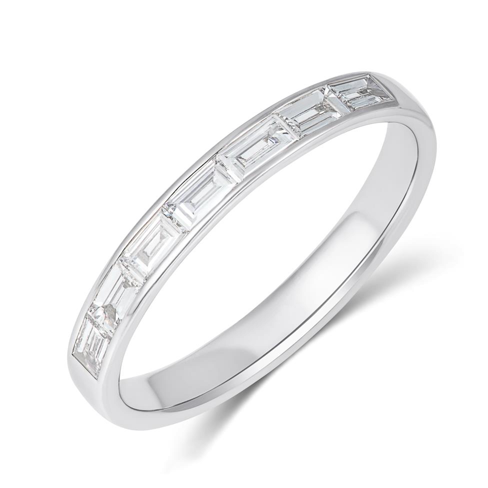 Platinum Baguette Diamond Half Eternity Ring 0.77ct Thumbnail Image 0