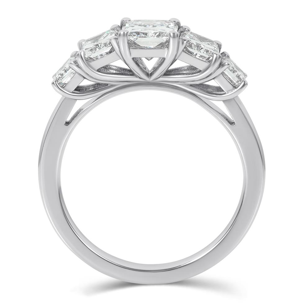 Platinum Five Stone Radiant Diamond Ring 2.15ct Thumbnail Image 2
