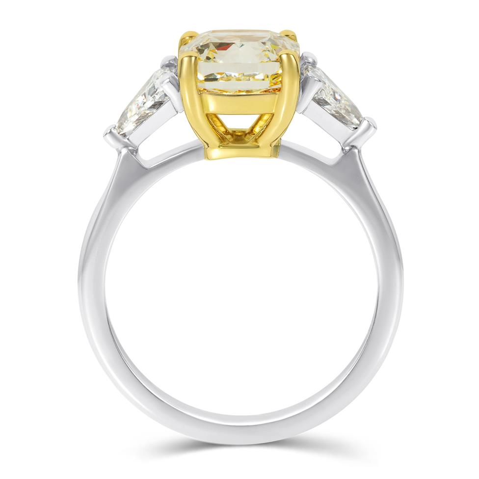 Platinum Yellow Cushion Diamond Engagement Ring 3.09ct Thumbnail Image 2