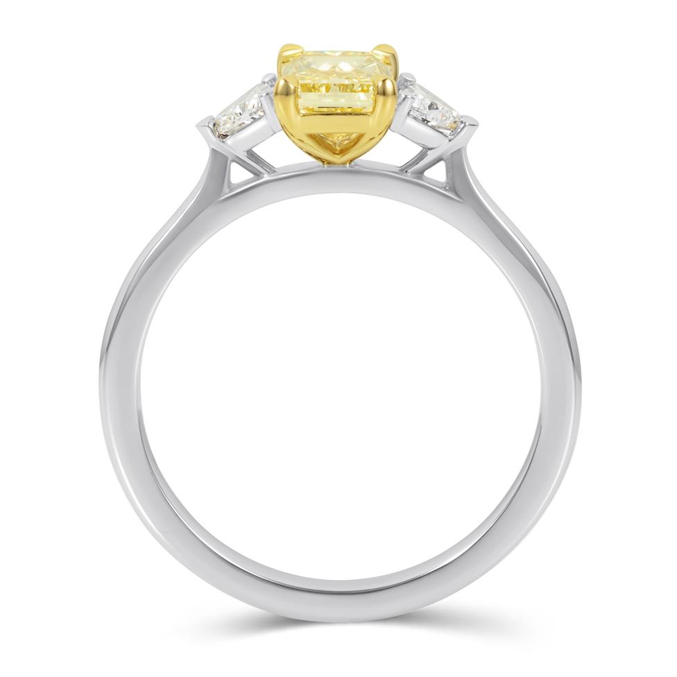 Platinum Yellow Radiant Diamond Engagement Ring 1.01ct Thumbnail Image 2