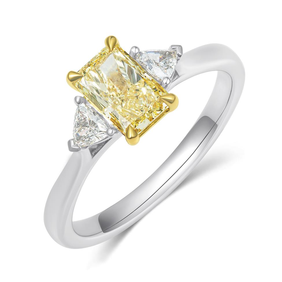 Platinum Yellow Radiant Diamond Engagement Ring 1.01ct Thumbnail Image 0
