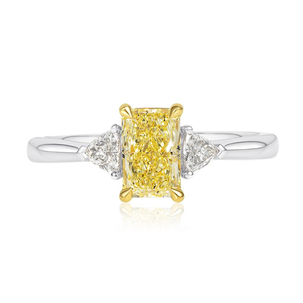 Platinum Yellow Radiant Diamond Engagement Ring 1.01ct Thumbnail Image 1