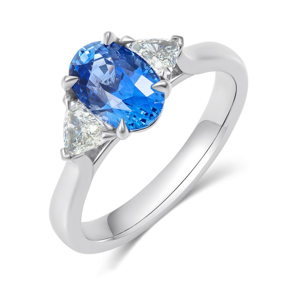Platinum Sapphire and Diamond Engagement Ring 2.14ct Thumbnail Image 0