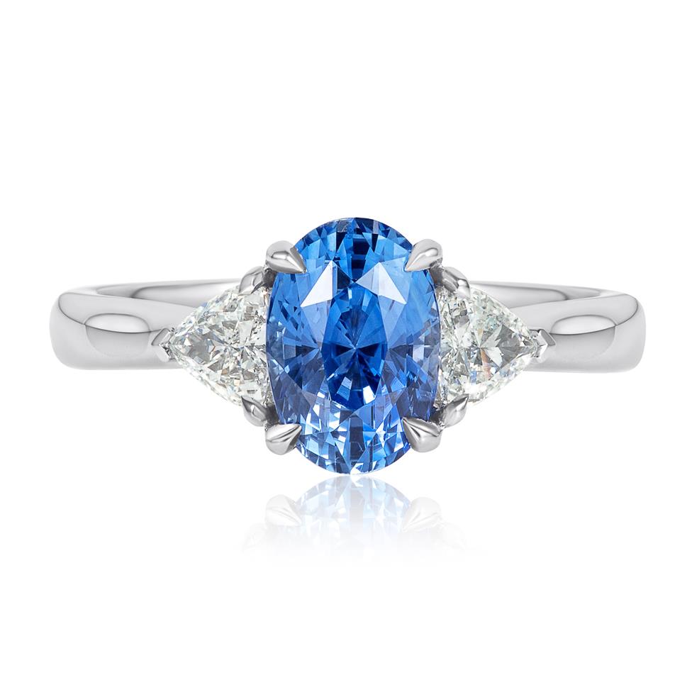 Platinum Sapphire and Diamond Engagement Ring 2.14ct Thumbnail Image 1