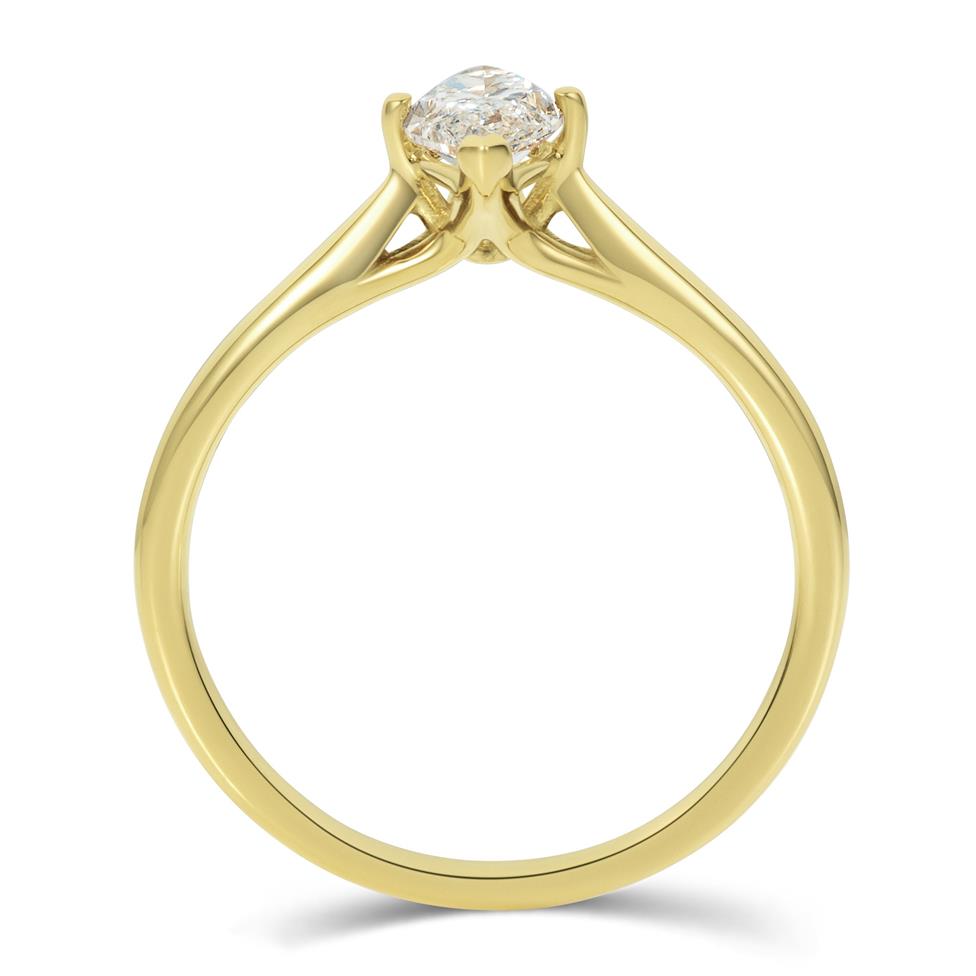 18ct Yellow Gold Marquise Diamond Engagement Ring 0.70ct Thumbnail Image 2
