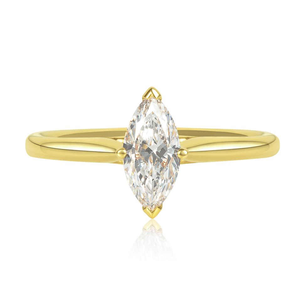 18ct Yellow Gold Marquise Diamond Engagement Ring 0.70ct Thumbnail Image 1