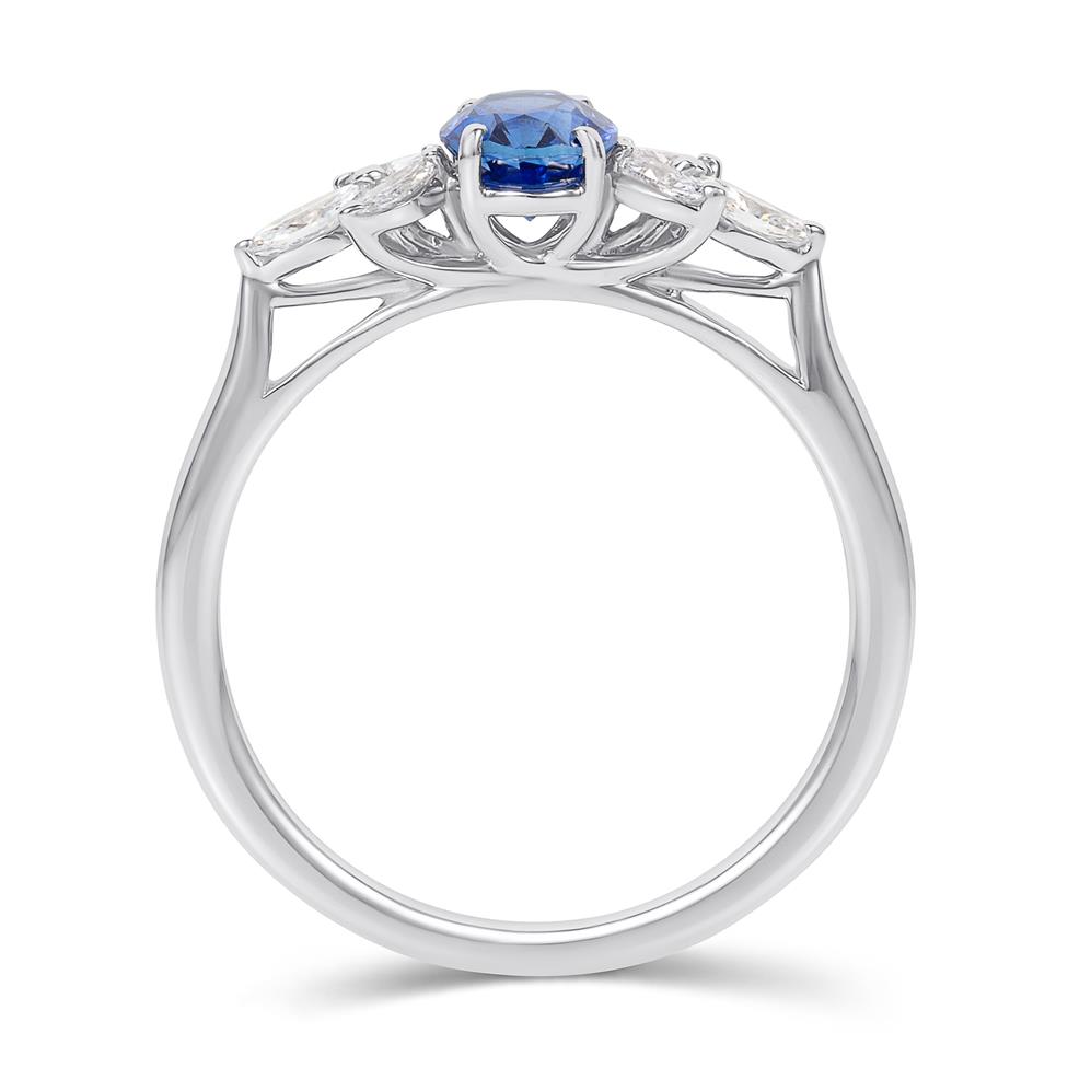 Platinum Sapphire and Diamond Engagement Ring 0.75ct Thumbnail Image 2