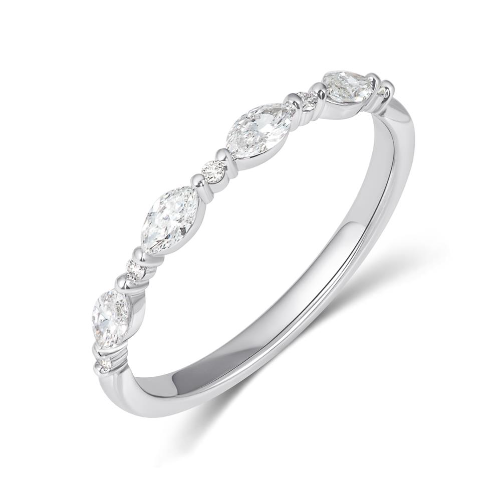 Platinum Marquise Diamond Half Eternity Ring 0.31ct Thumbnail Image 0