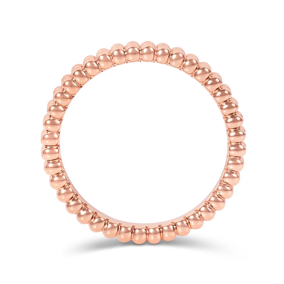 18ct Rose Gold Double Row Beaded Ring Thumbnail Image 2