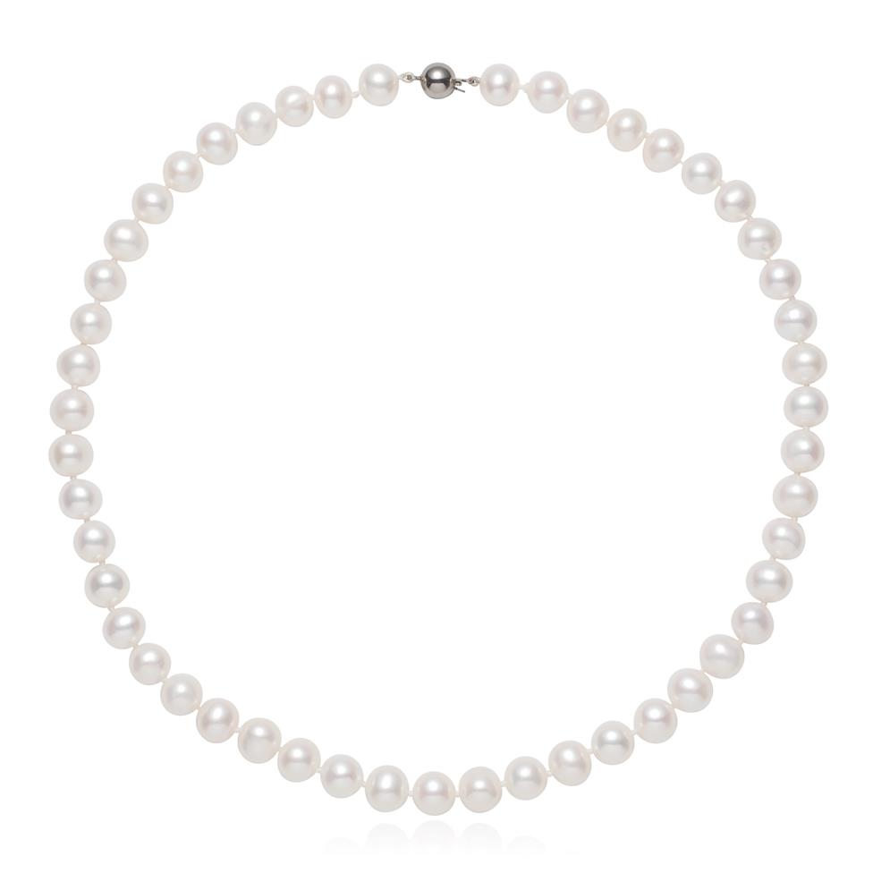 18ct White Gold 9mm Akoya Cultured Pearl Necklace Thumbnail Image 0
