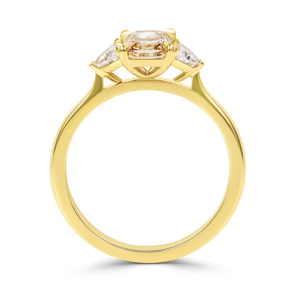 18ct Yellow Gold Radiant Cut Champagne Diamond Engagement Ring 1.13ct Thumbnail Image 2