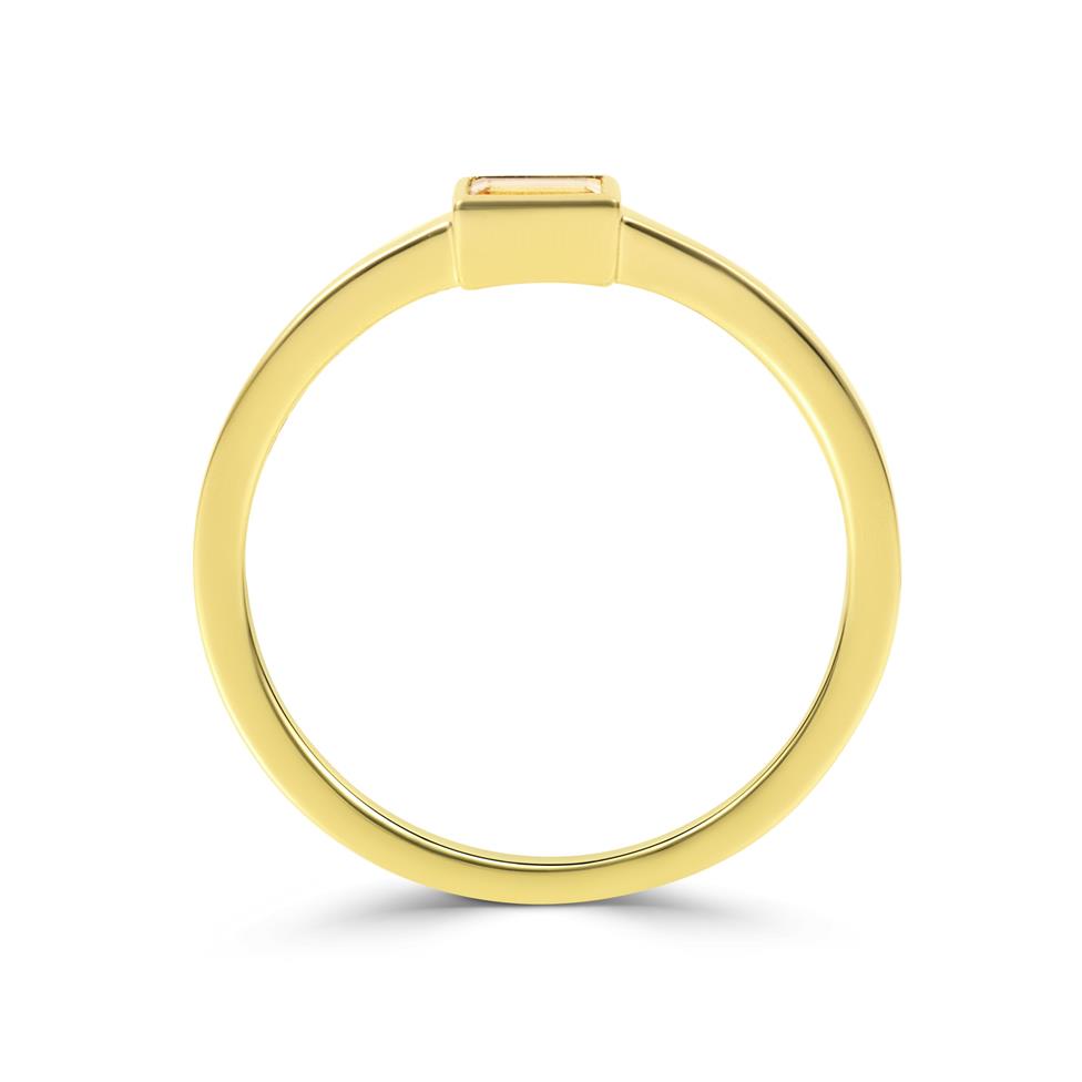 18ct Yellow Gold Baguette Cut Yellow Sapphire Dress Ring Thumbnail Image 2