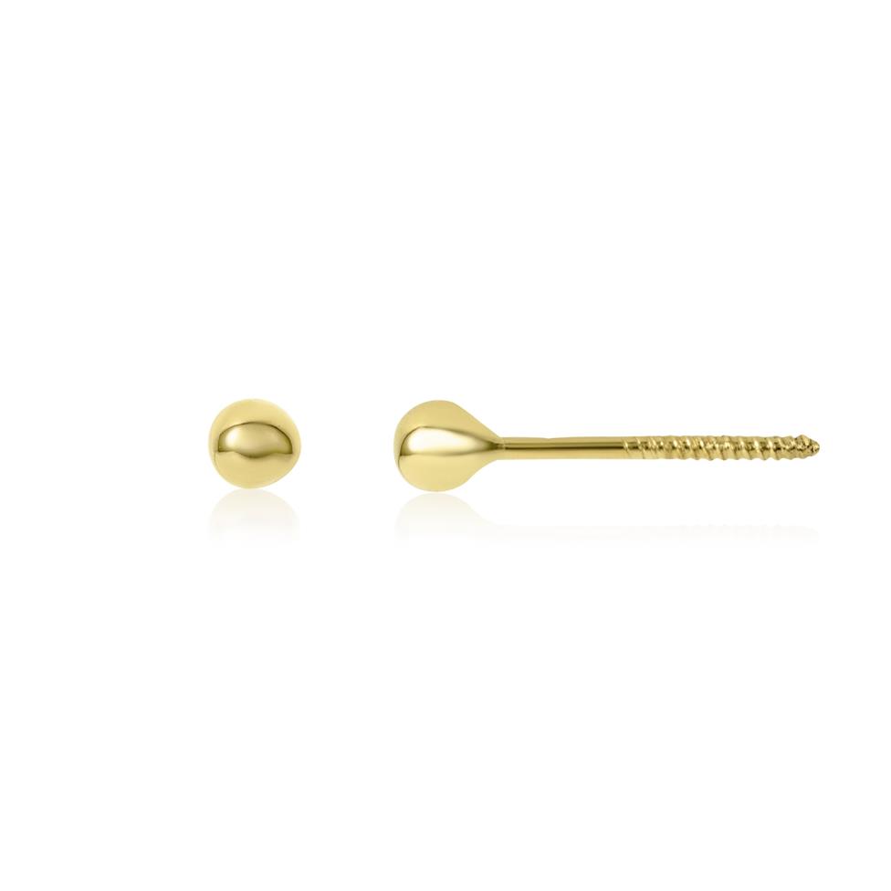18ct Yellow Gold Ball Screw Back Stud Earrings 3mm Thumbnail Image 0