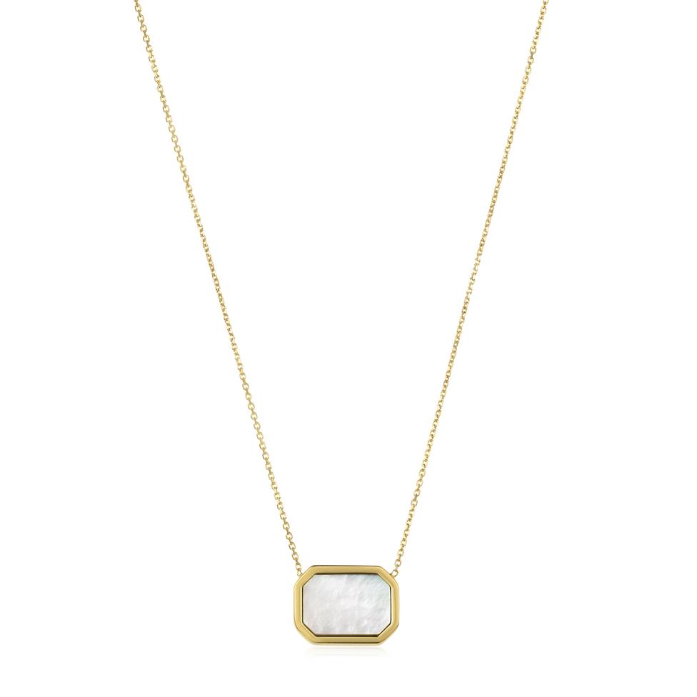 Nova 18ct Yellow Gold Octagon Mother of Pearl Necklace  Thumbnail Image 1