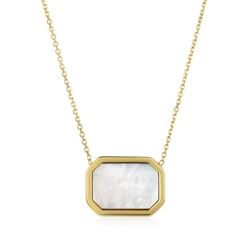 Nova 18ct Yellow Gold Octagon Mother of Pearl Necklace  Thumbnail Image 0