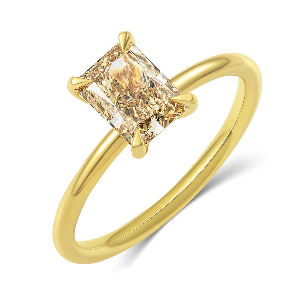 18ct Yellow Gold Fancy Yellow Diamond Engagement Ring 1.30ct Thumbnail Image 0