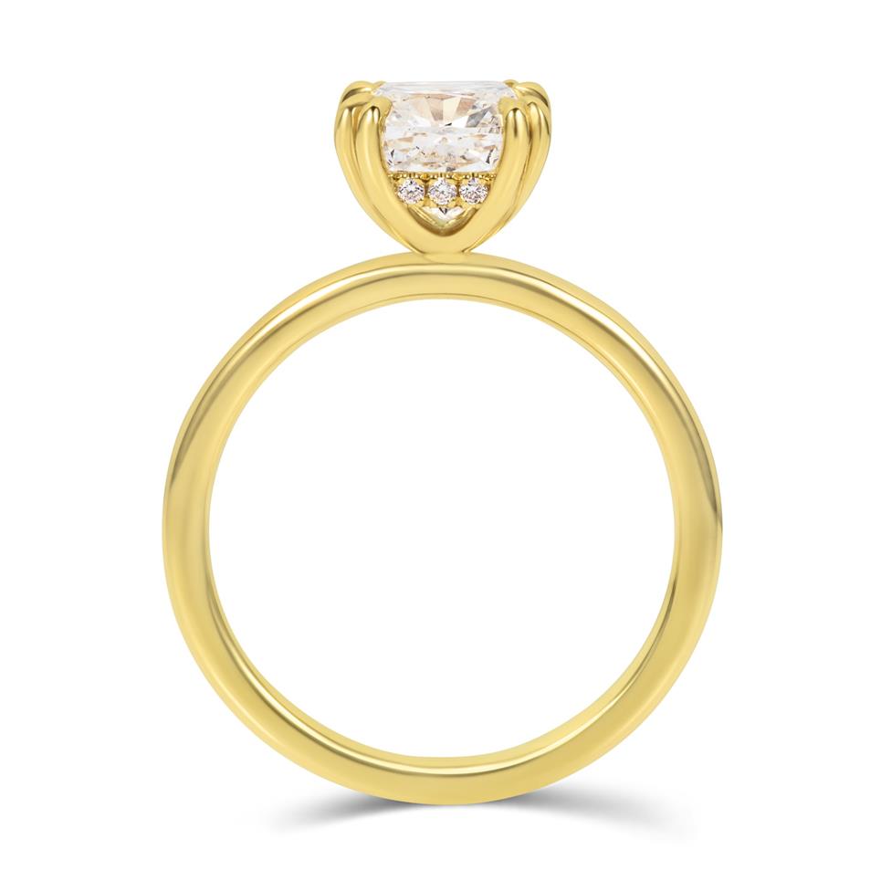 18ct Yellow Gold Cushion Diamond Engagement Ring 2.00ct Thumbnail Image 2