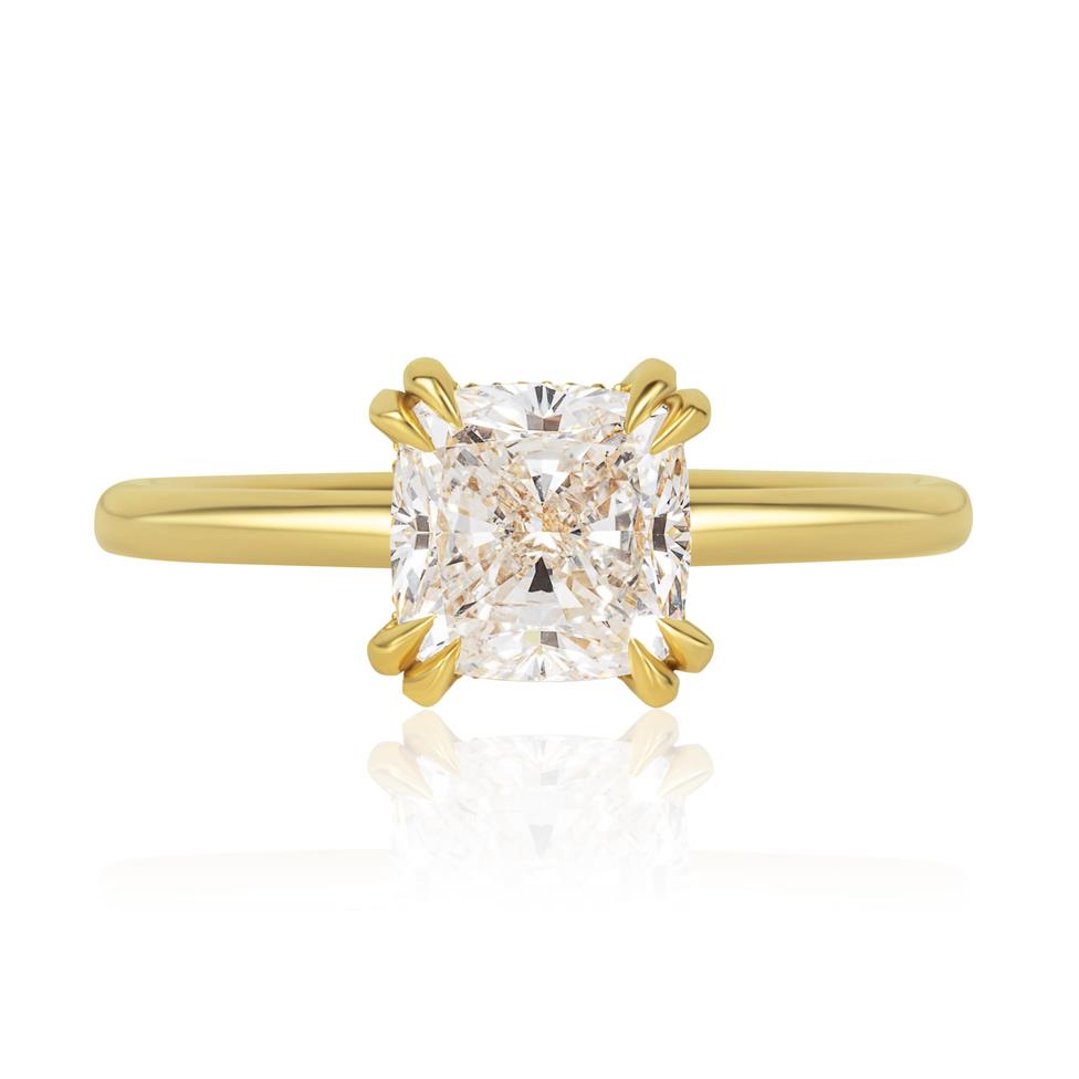 18ct Yellow Gold Cushion Diamond Engagement Ring 2.00ct Thumbnail Image 1