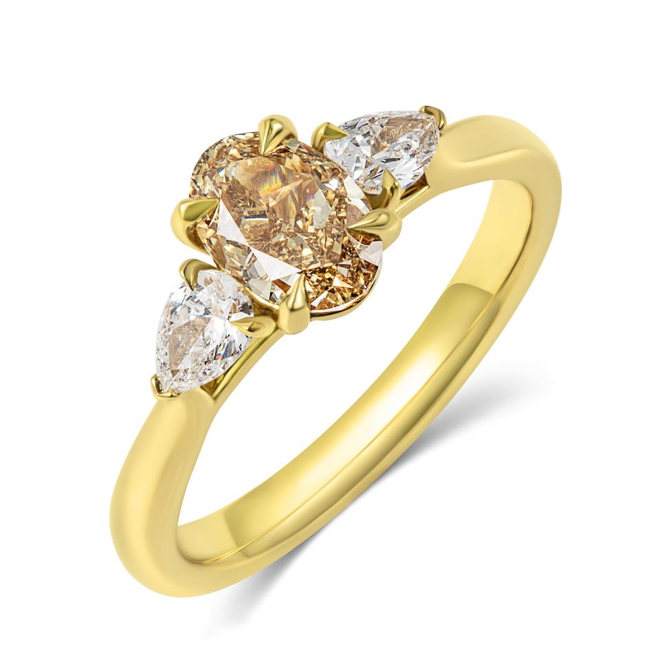 18ct Yellow Gold Fancy Yellow Diamond Engagement Ring 1.09ct Thumbnail Image 0