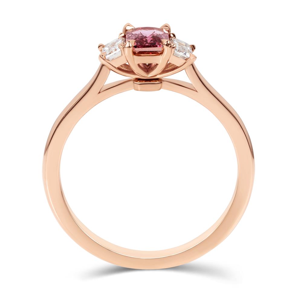 18ct Rose Gold Berry Sapphire and Diamond Engagement Ring Thumbnail Image 2