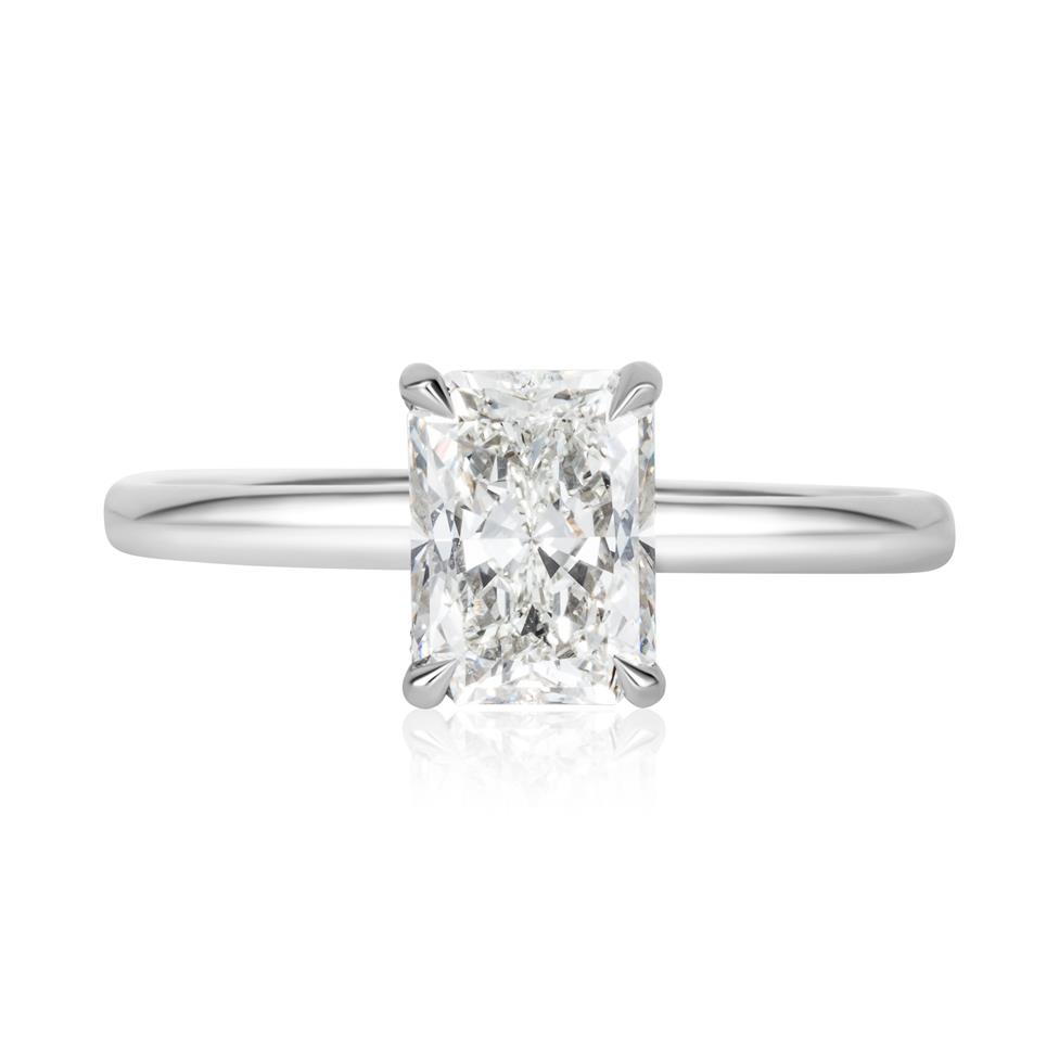 Platinum Radiant Diamond Engagement Ring 1.51ct Thumbnail Image 1