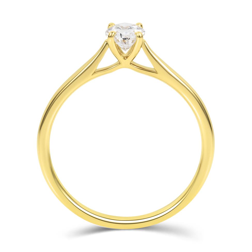 18ct Yellow Gold Oval Diamond Solitaire Engagement Ring 0.50ct  Thumbnail Image 2