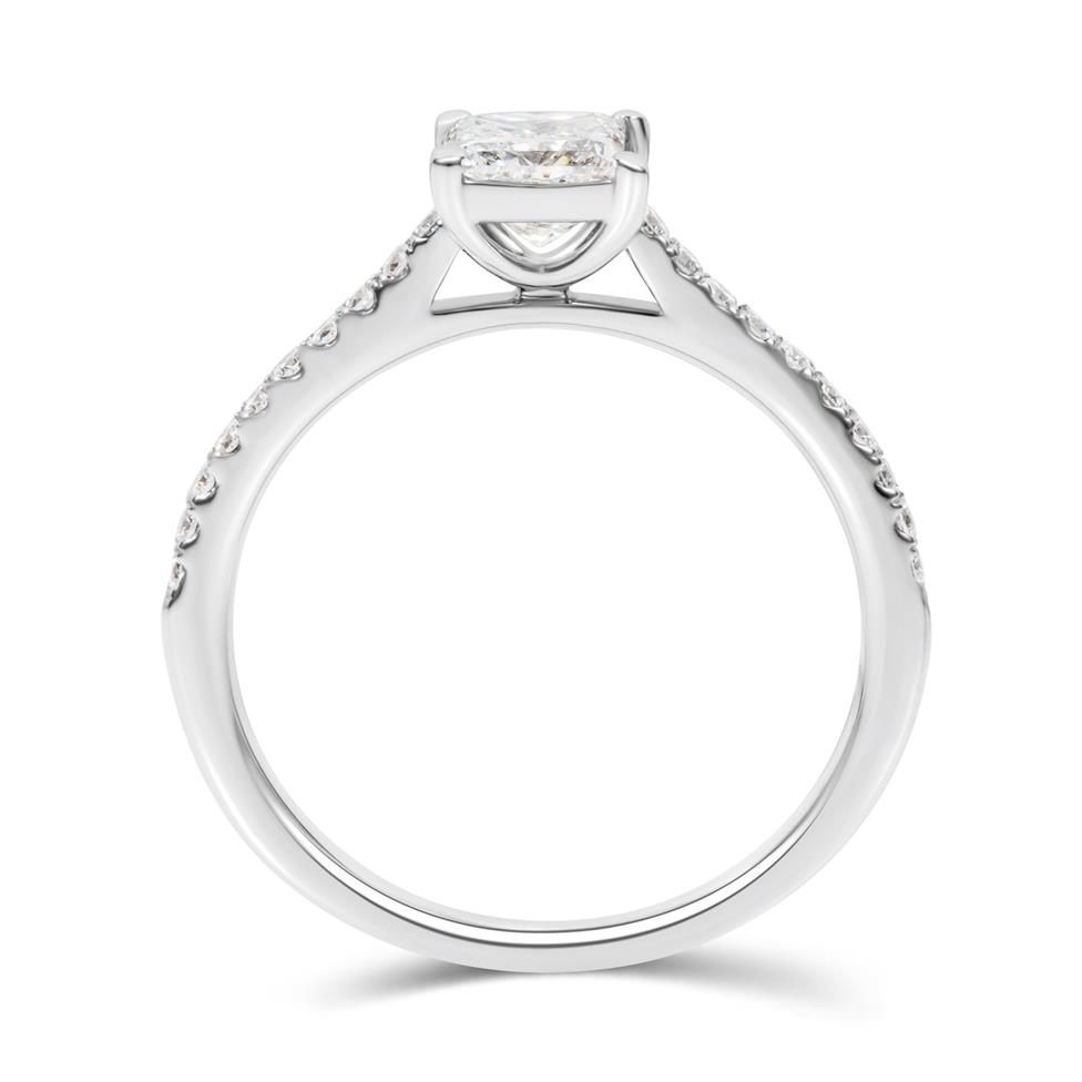 Platinum Princess Cut Diamond Solitaire Engagement Ring 0.95ct Thumbnail Image 2