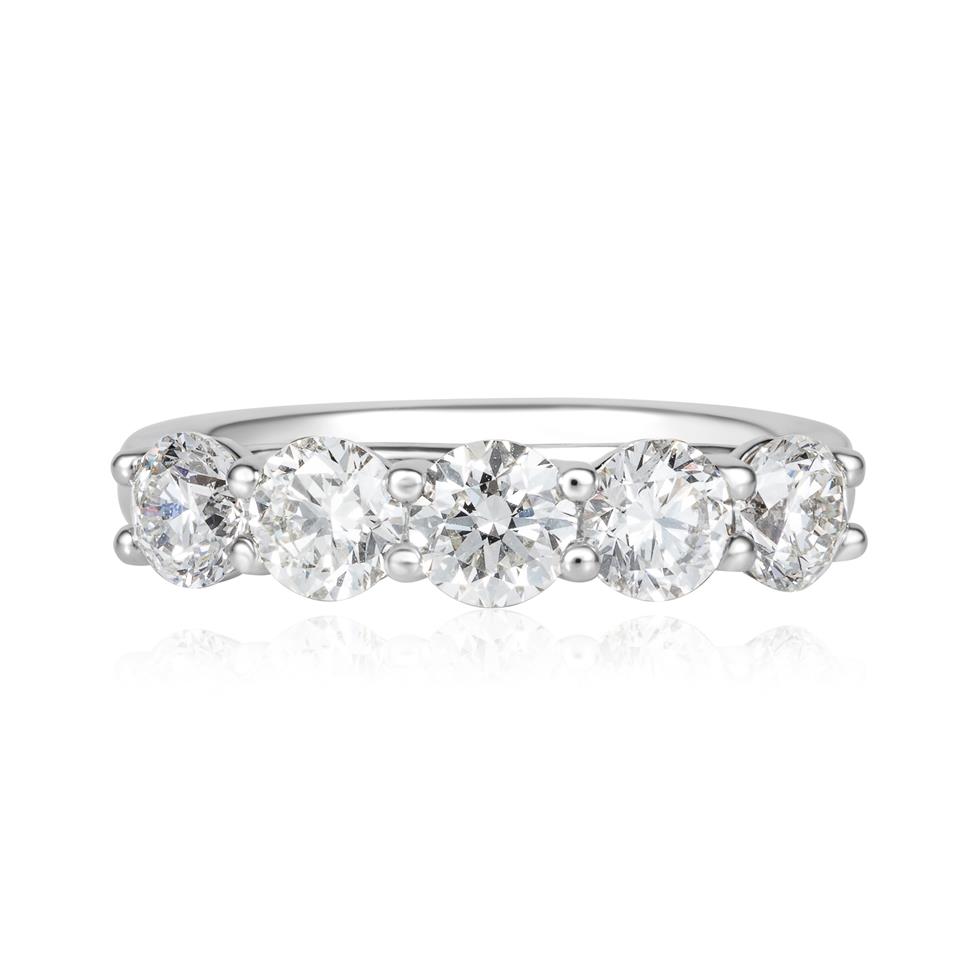 Platinum Diamond Five Stone Half Eternity Ring 1.50ct  Thumbnail Image 1