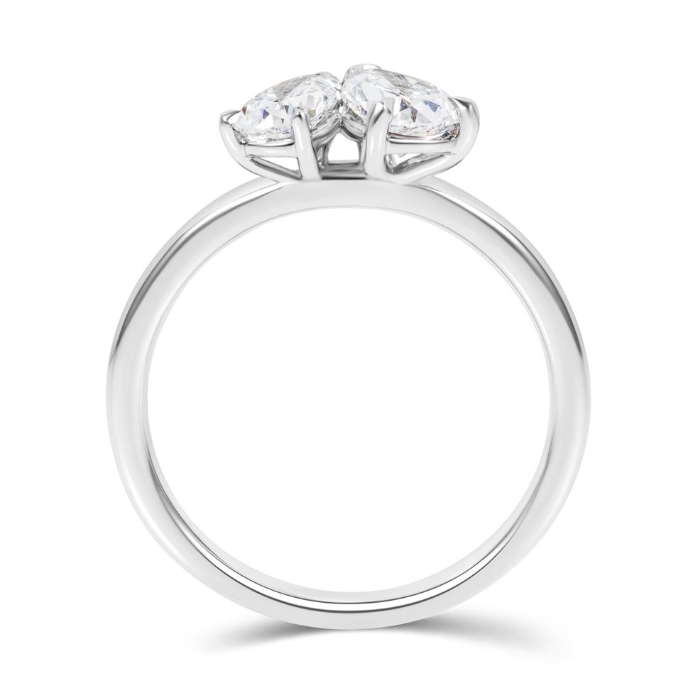 Platinum Pear Shape Diamond Toi et Moi Engagement Ring Thumbnail Image 2