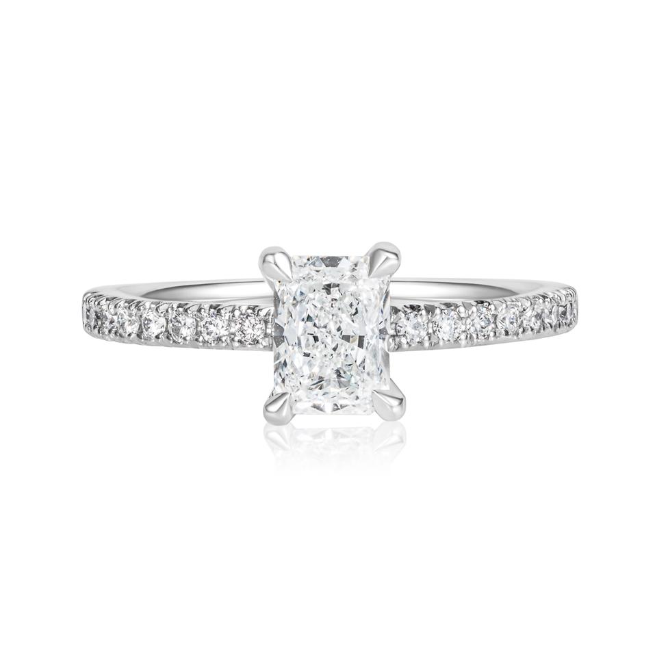 Platinum Radiant Diamond Engagement Ring 0.86ct Thumbnail Image 1