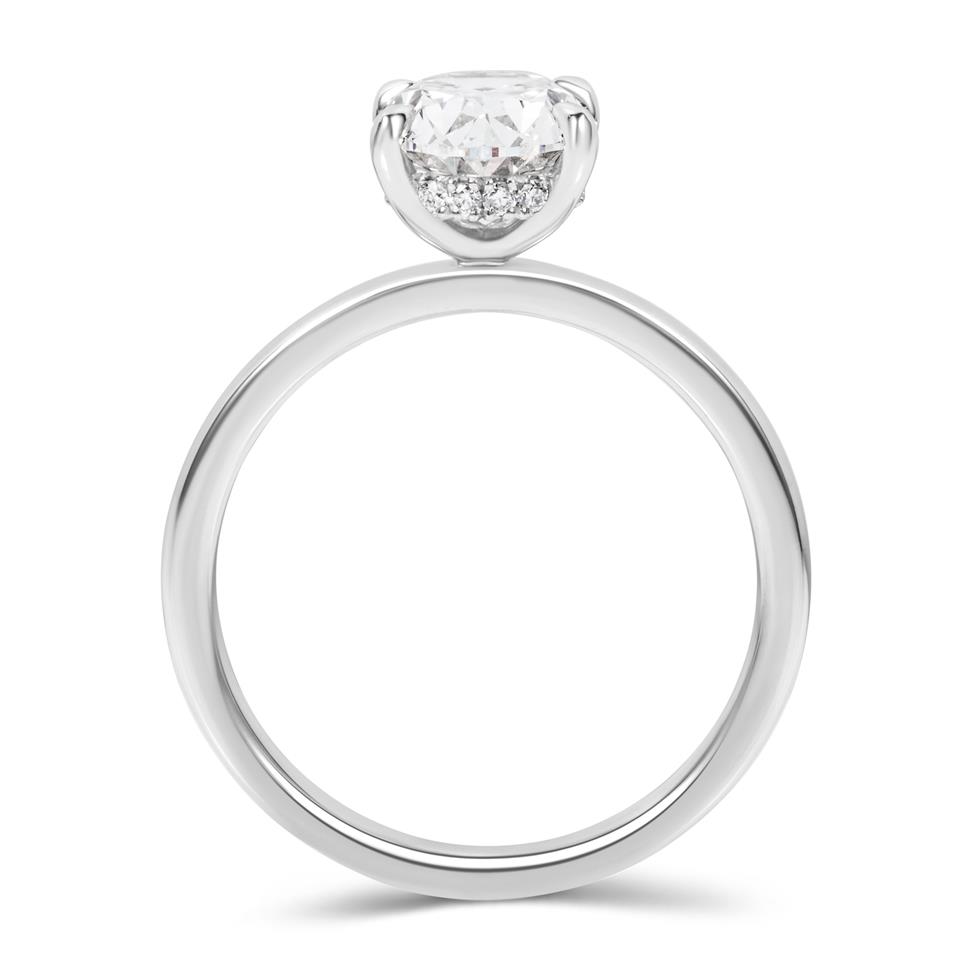 Platinum Oval Diamond Engagement Ring 1.57ct Thumbnail Image 3