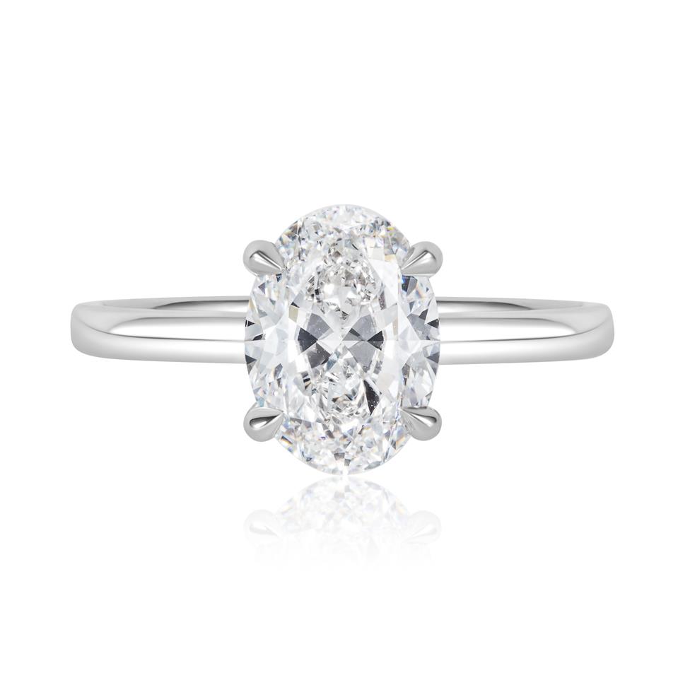 Platinum Oval Diamond Engagement Ring 2.01ct Thumbnail Image 1