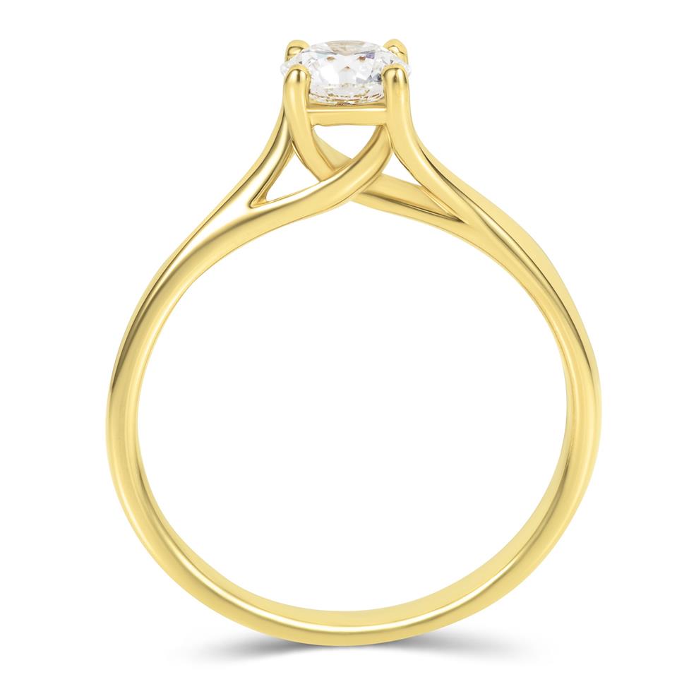 18ct Yellow Gold Twist Design Diamond Solitaire Engagement Ring 0.50ct Thumbnail Image 2