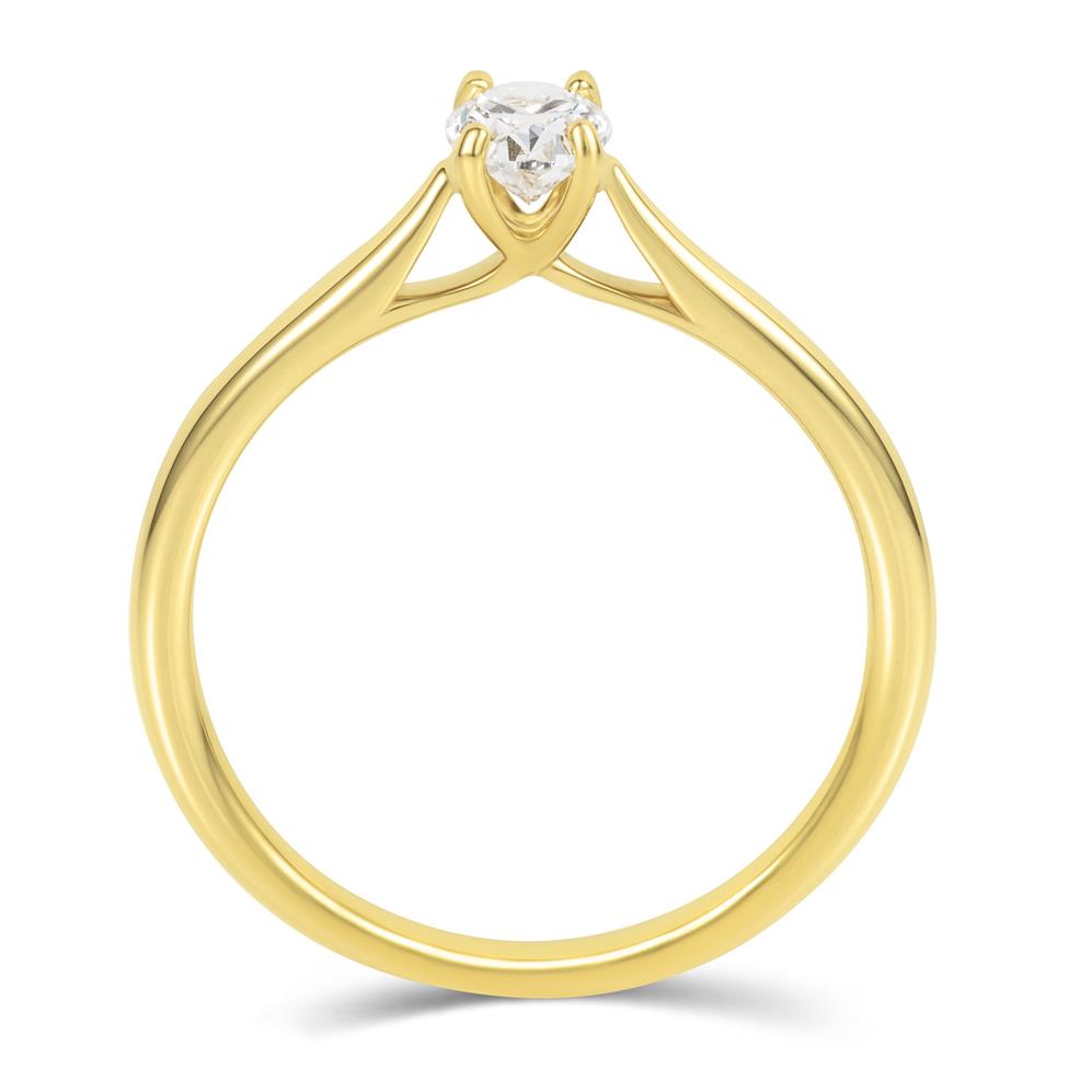 18ct Yellow Gold Oval Diamond Solitaire Engagement Ring 0.40ct  Thumbnail Image 2