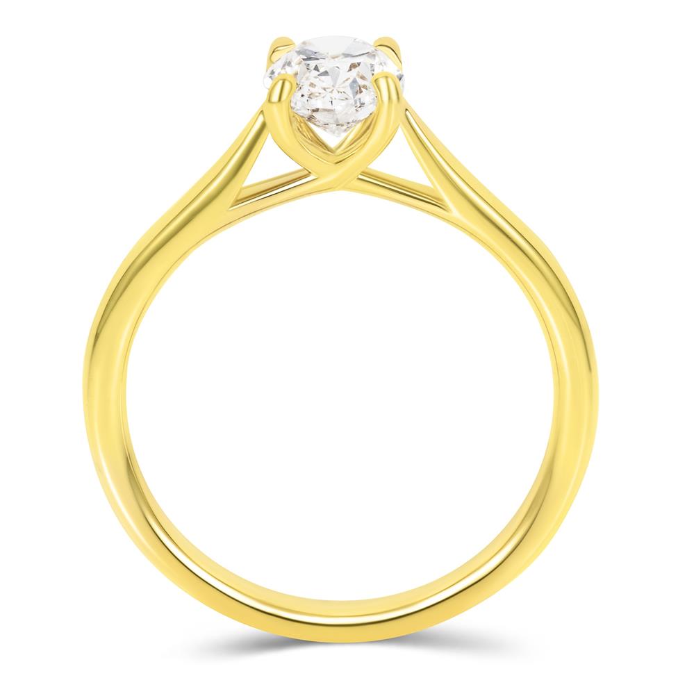 18ct Yellow Gold Oval Cut Diamond Solitaire Engagement Ring 1.00ct Thumbnail Image 2