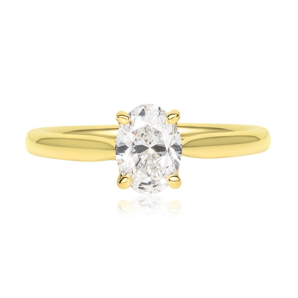 18ct Yellow Gold Oval Cut Diamond Solitaire Engagement Ring 1.00ct Thumbnail Image 1