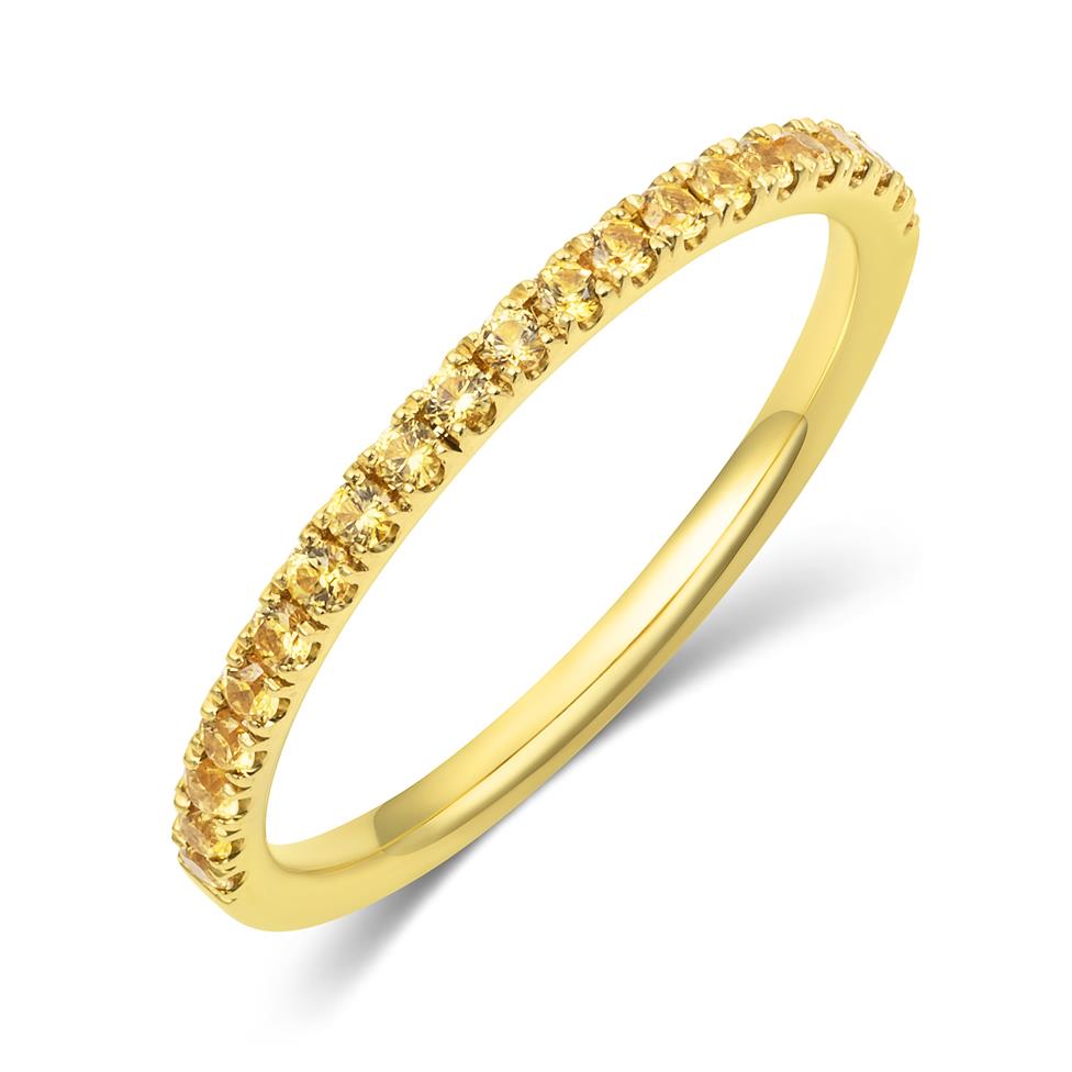 18ct Yellow Gold Yellow Sapphire Half Eternity Ring 0.24ct Thumbnail Image 0