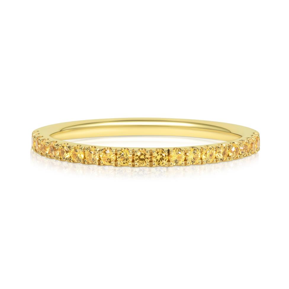 18ct Yellow Gold Yellow Sapphire Half Eternity Ring 0.24ct Thumbnail Image 1