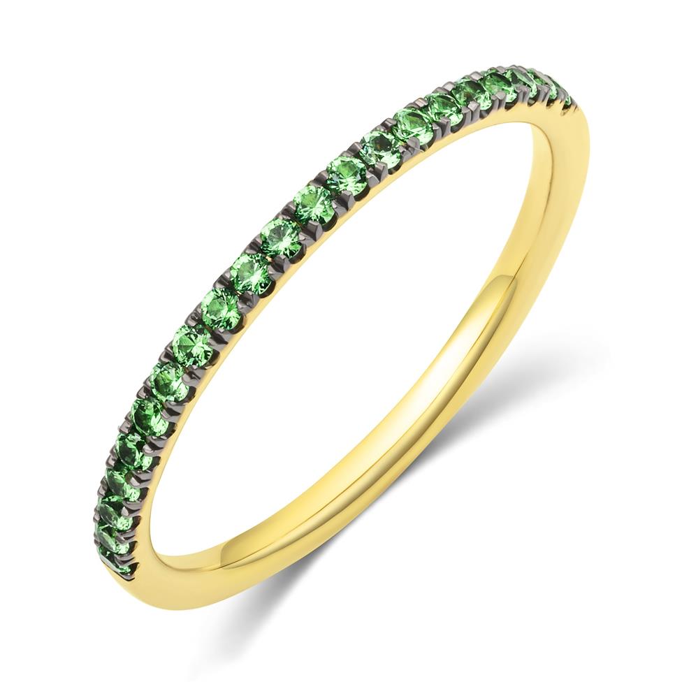 18ct Yellow Gold Tsavorite Half Eternity Ring 0.22ct Thumbnail Image 0