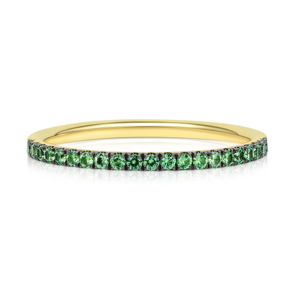 18ct Yellow Gold Tsavorite Half Eternity Ring 0.22ct Thumbnail Image 1