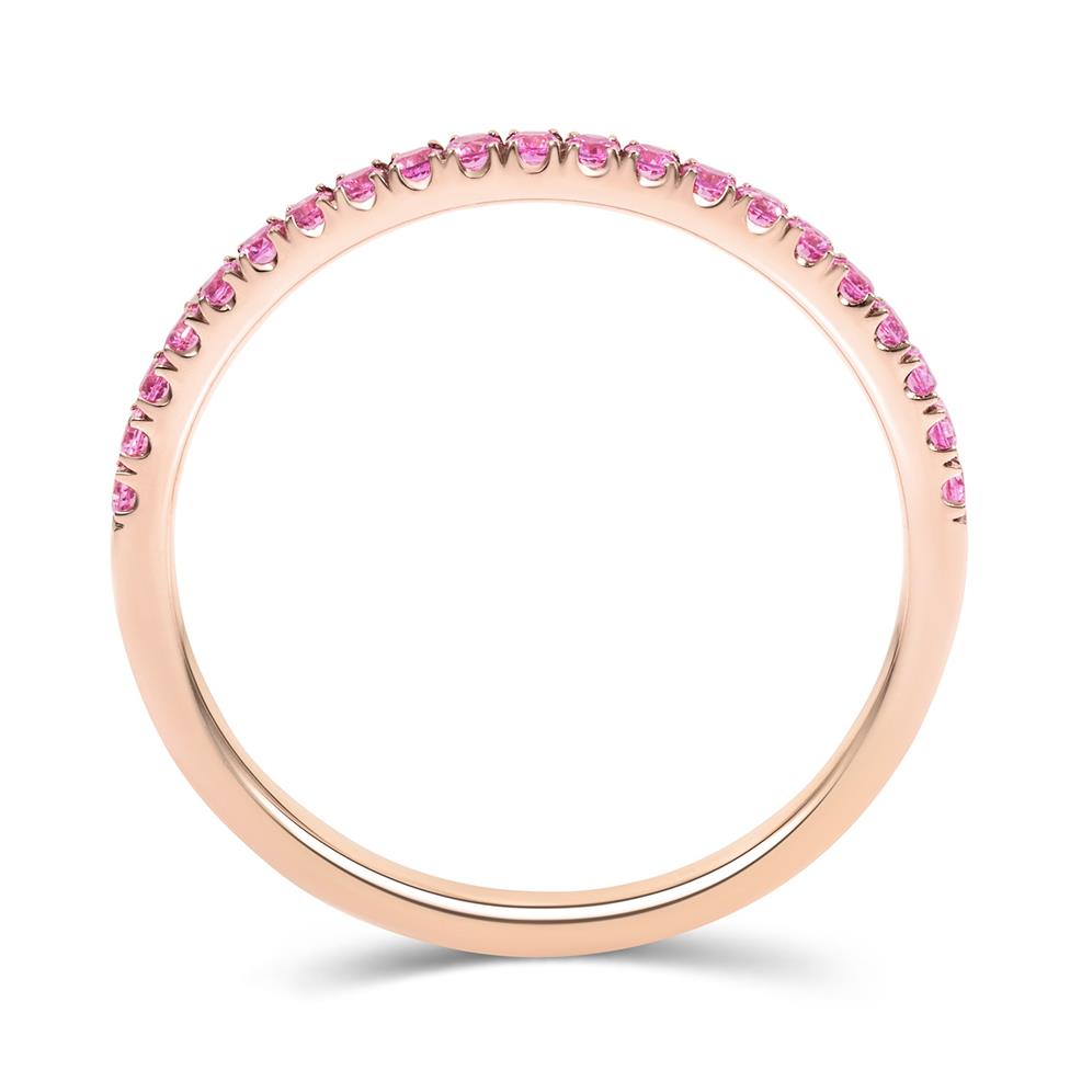 18ct Rose Gold Pink Sapphire Half Eternity Ring 0.24ct Thumbnail Image 2