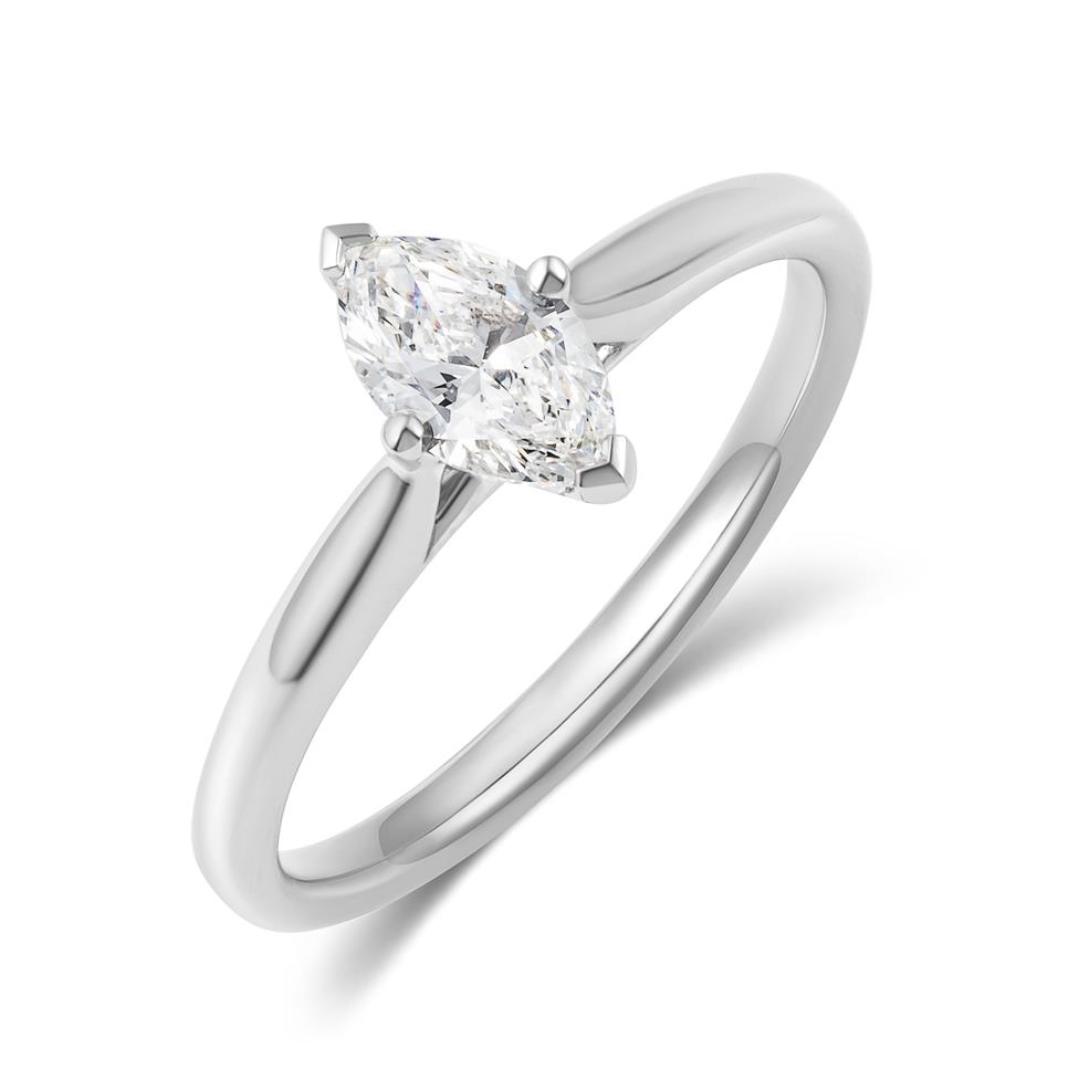 Platinum Marquise Diamond Engagement Ring 0.50ct Thumbnail Image 0