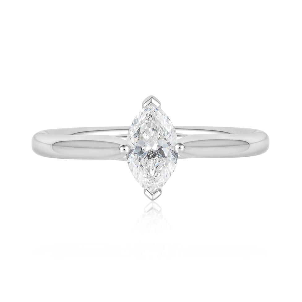 Platinum Marquise Diamond Engagement Ring 0.50ct Thumbnail Image 1