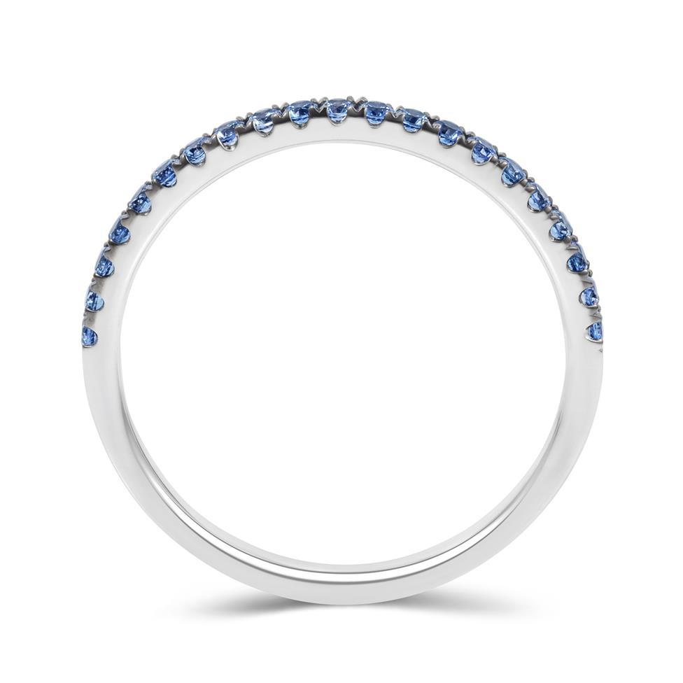 18ct White Gold Blue Sapphire Half Eternity Ring 0.24ct Thumbnail Image 2