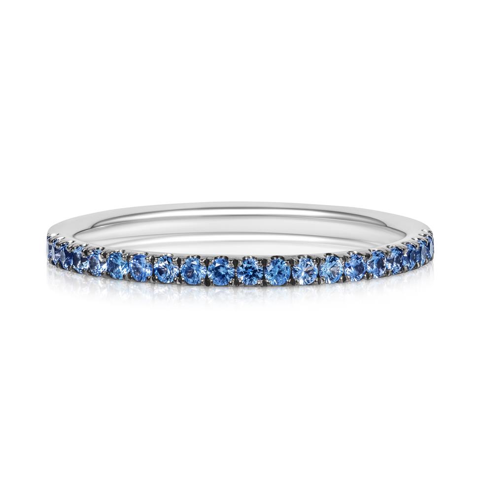 18ct White Gold Blue Sapphire Half Eternity Ring 0.24ct Thumbnail Image 1